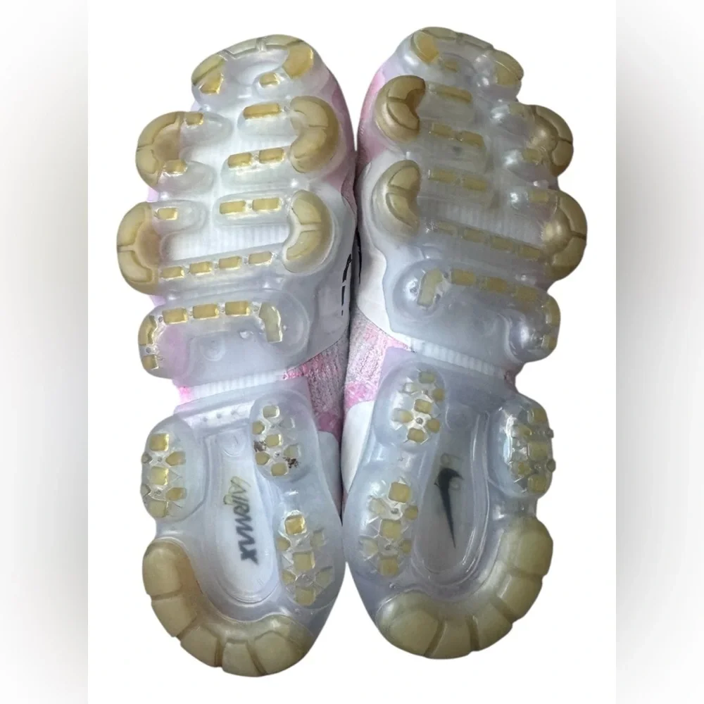 Nike Women's Gray and Pink Flyknit Vapormax Sneakers - Picture 6 of 8